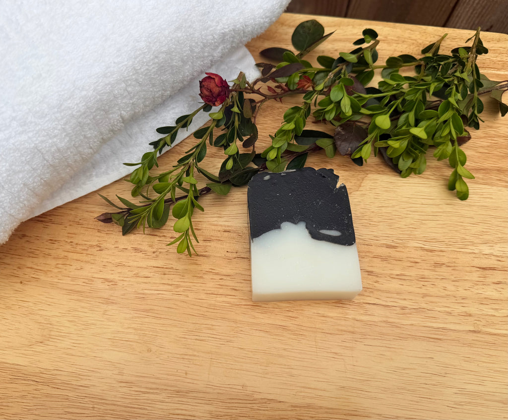 Coconut activated charcoal in eucalyptus scent