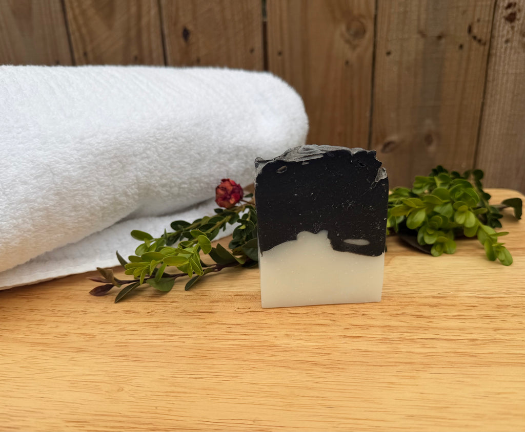 Coconut activated charcoal in eucalyptus scent